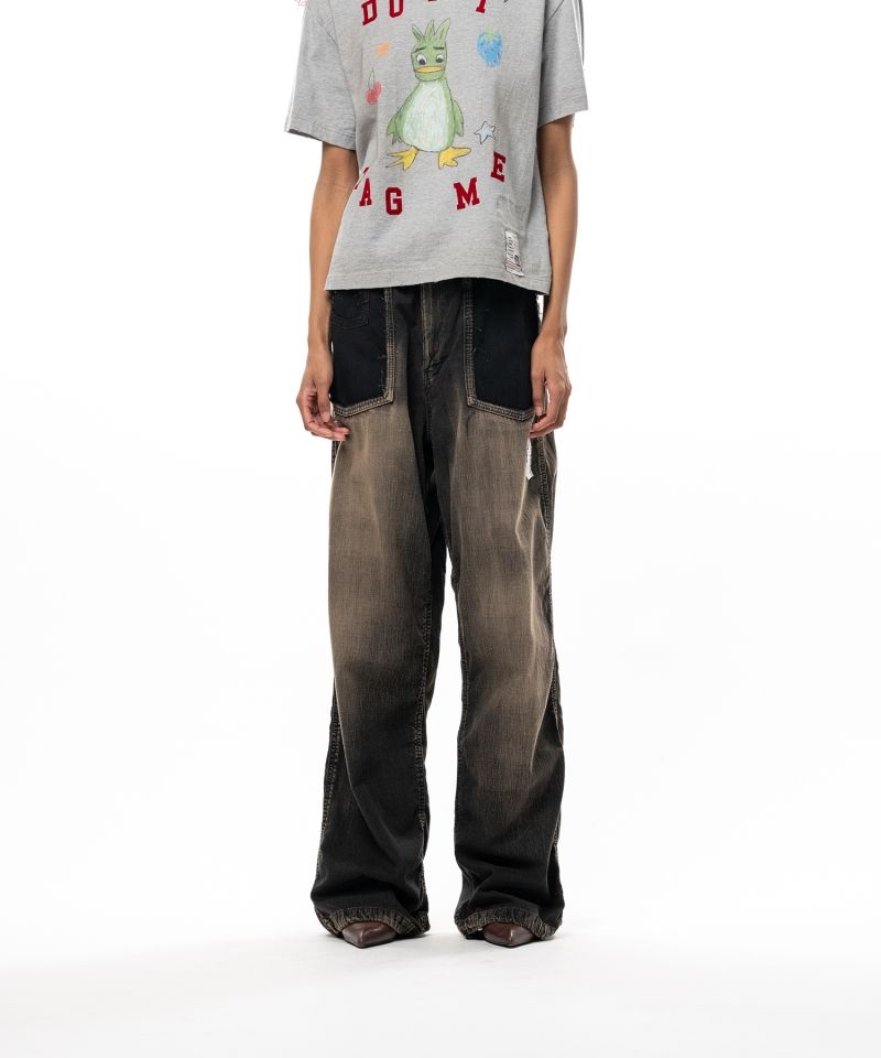 Cut-Out Pocket Denim Pants