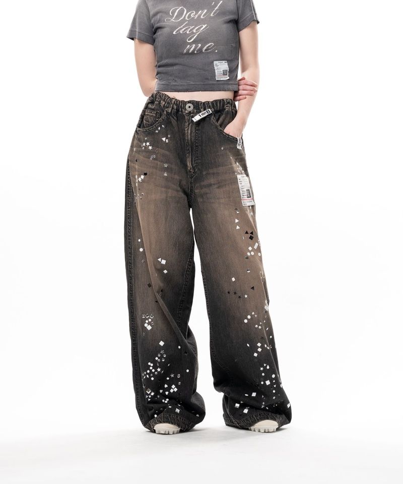 Embellished Denim Pants