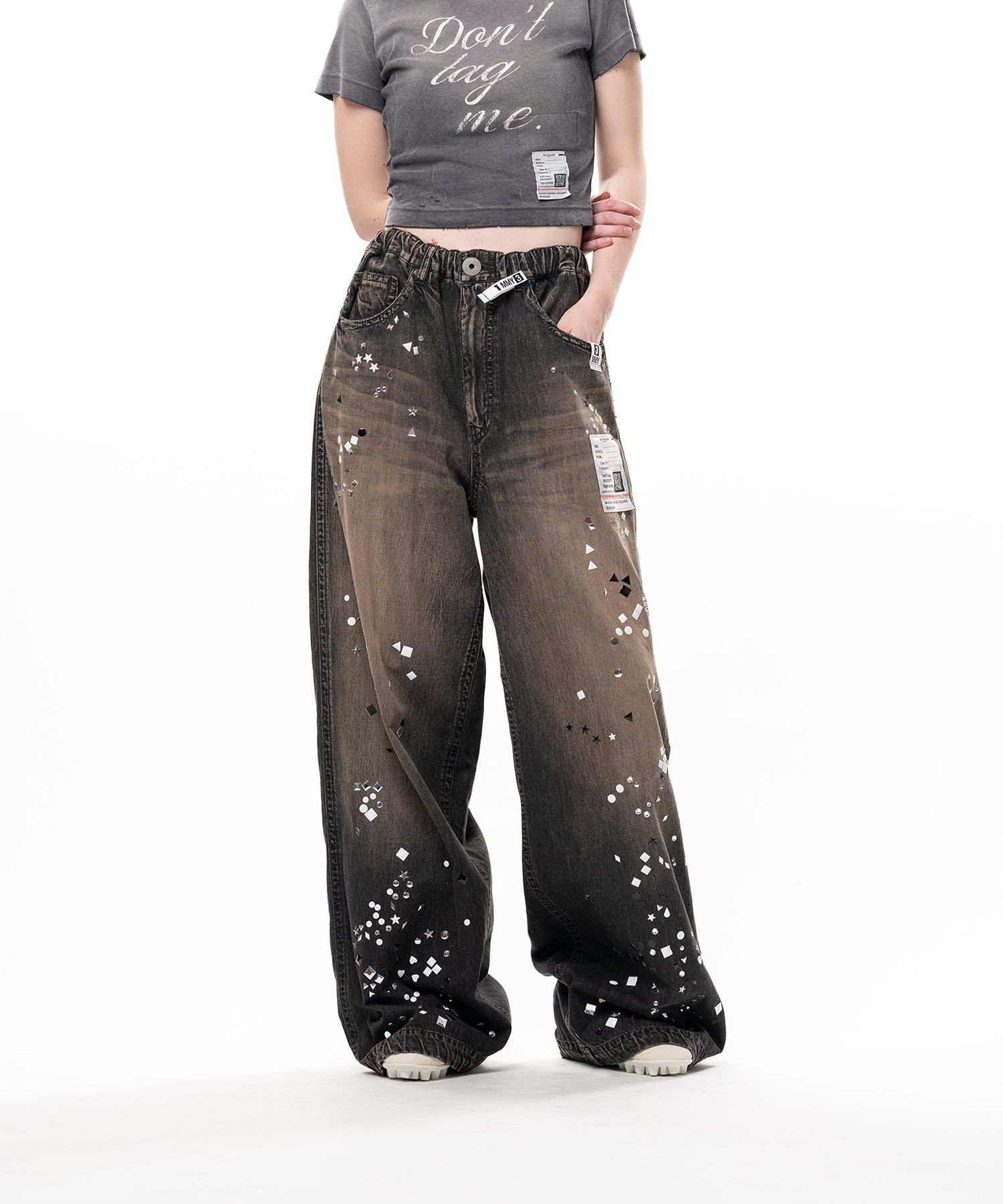 Embellished Denim Pants
