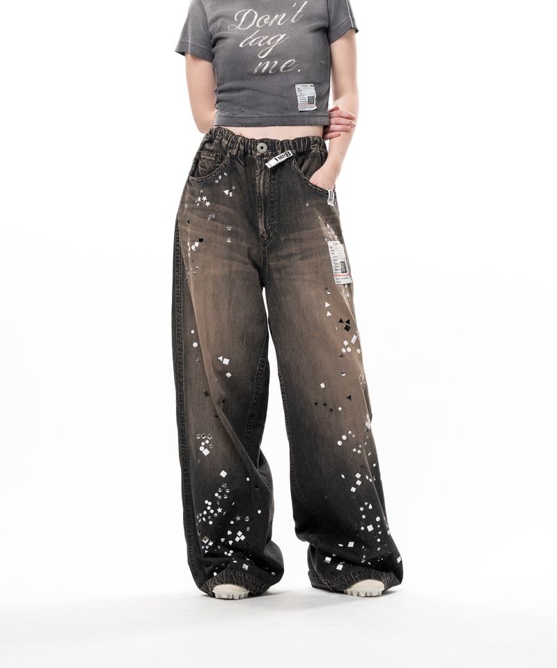 Embellished Denim Pants