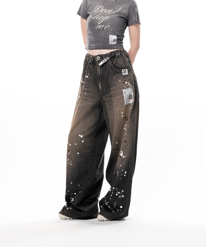 Embellished Denim Pants