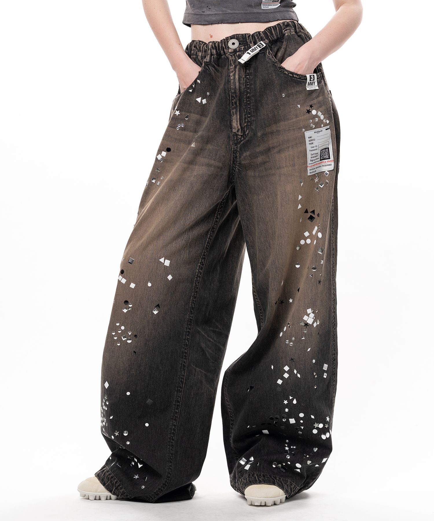 Embellished Denim Pants