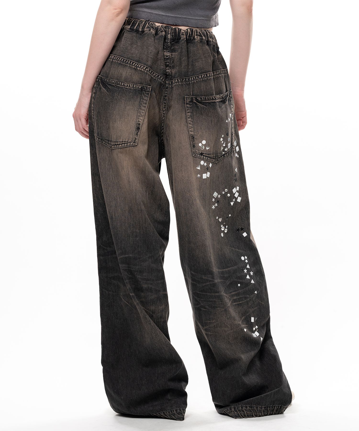Embellished Denim Pants