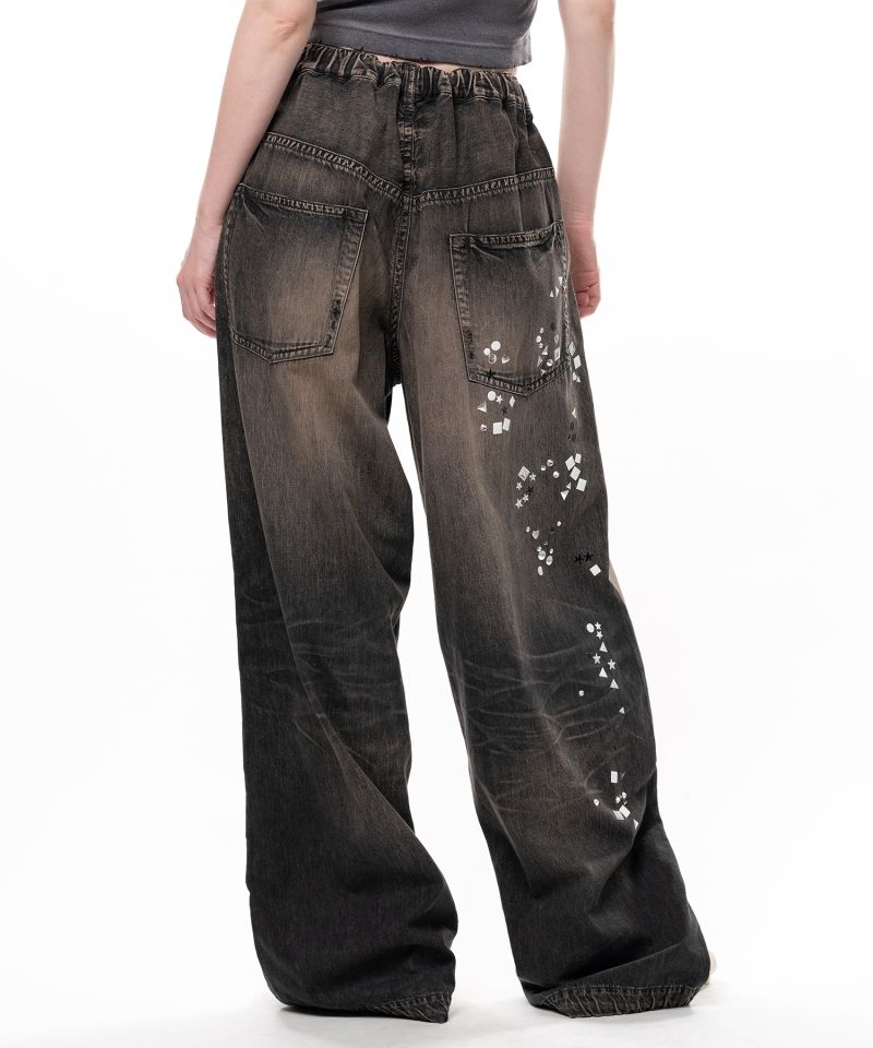 Embellished Denim Pants