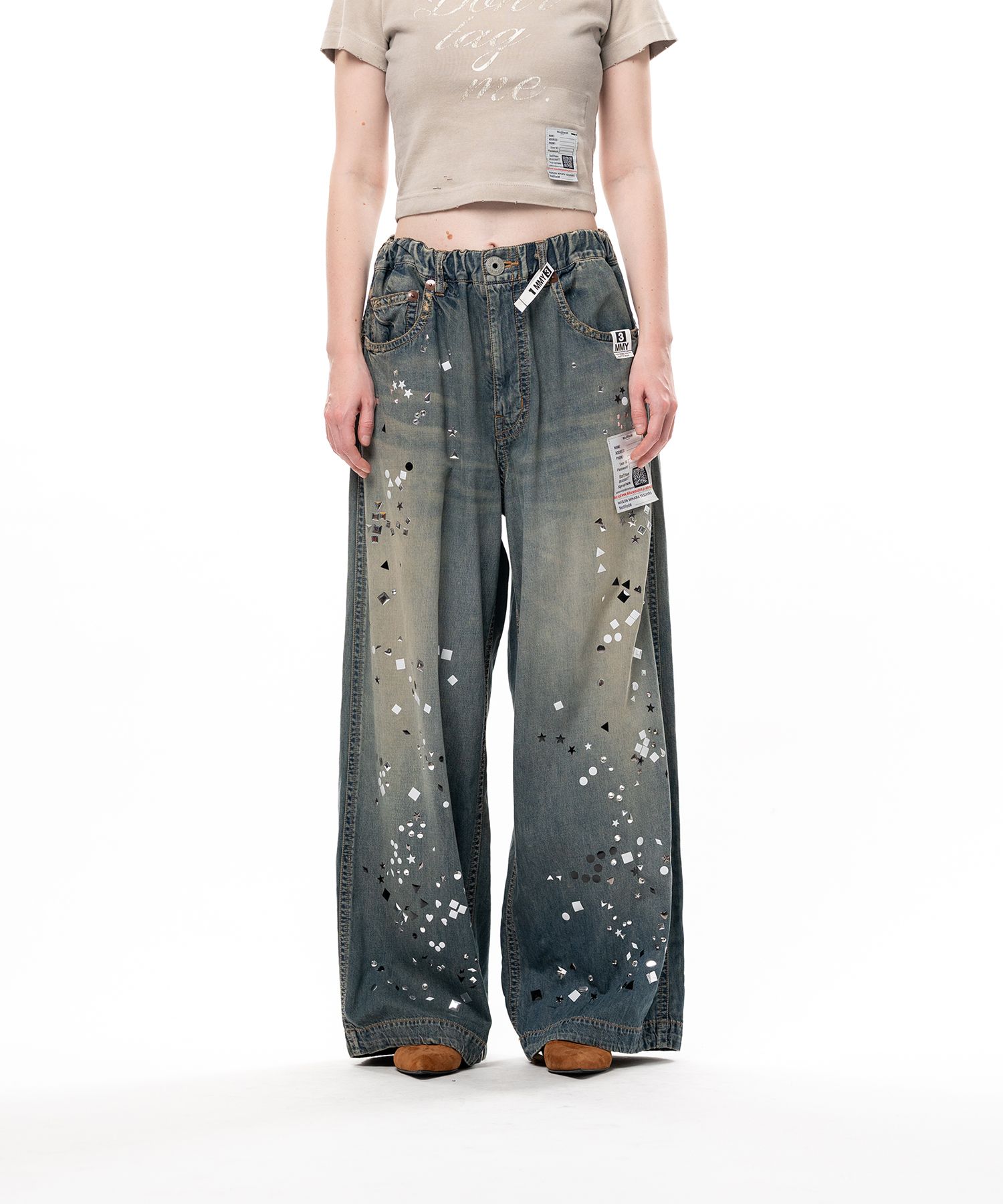 Embellished Denim Pants