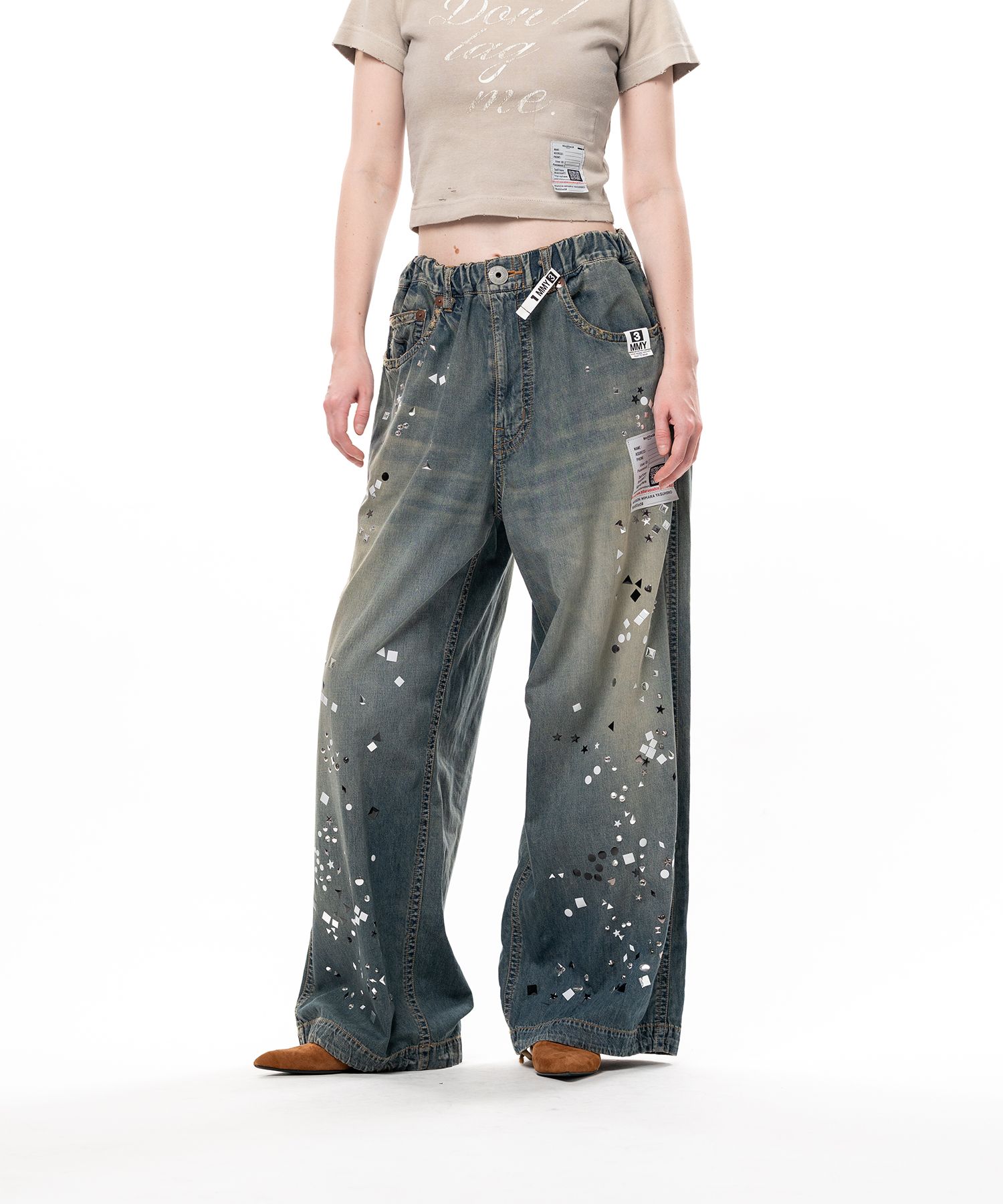 Embellished Denim Pants
