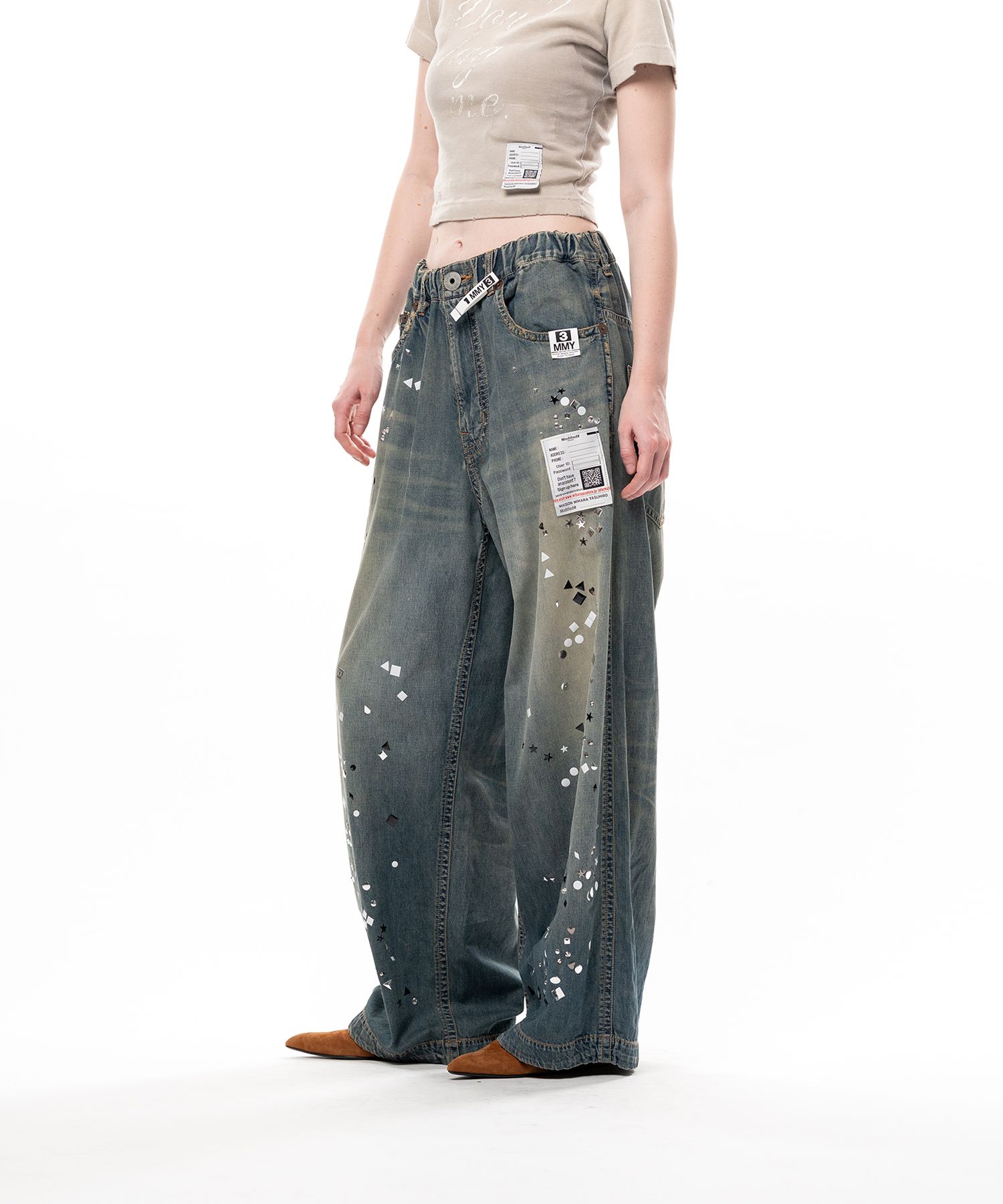 Embellished Denim Pants