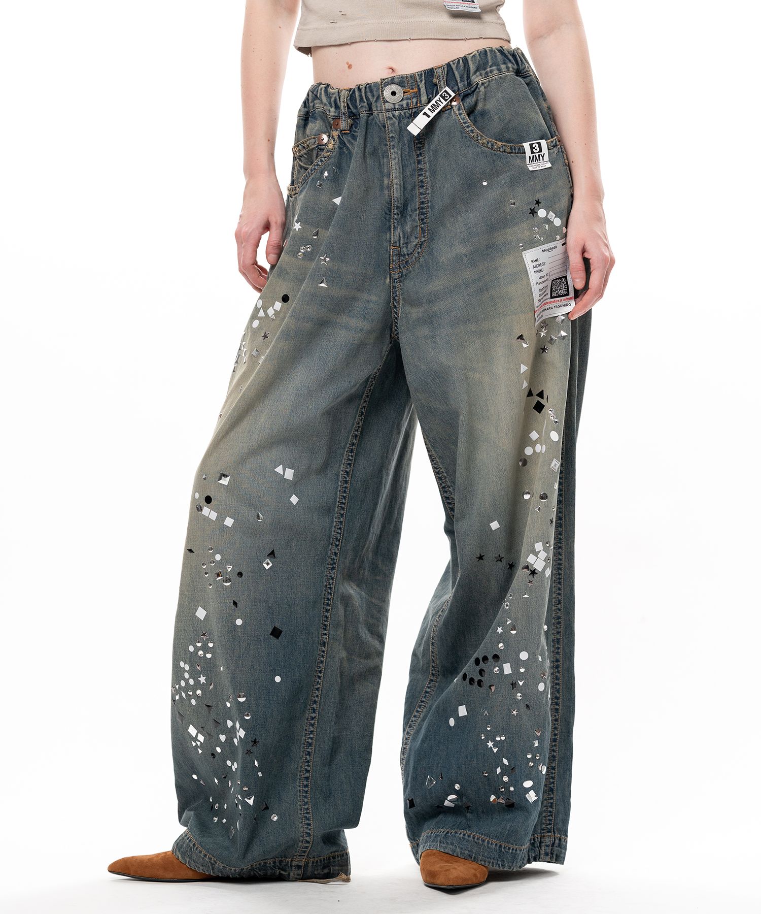 Embellished Denim Pants