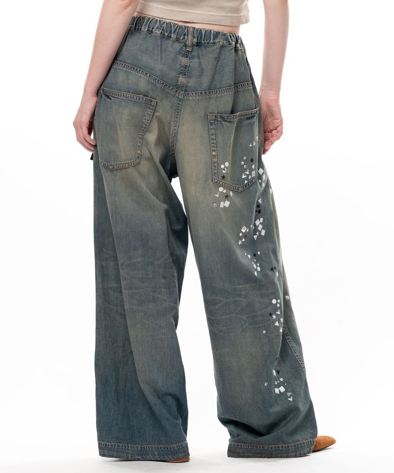 Embellished Denim Pants