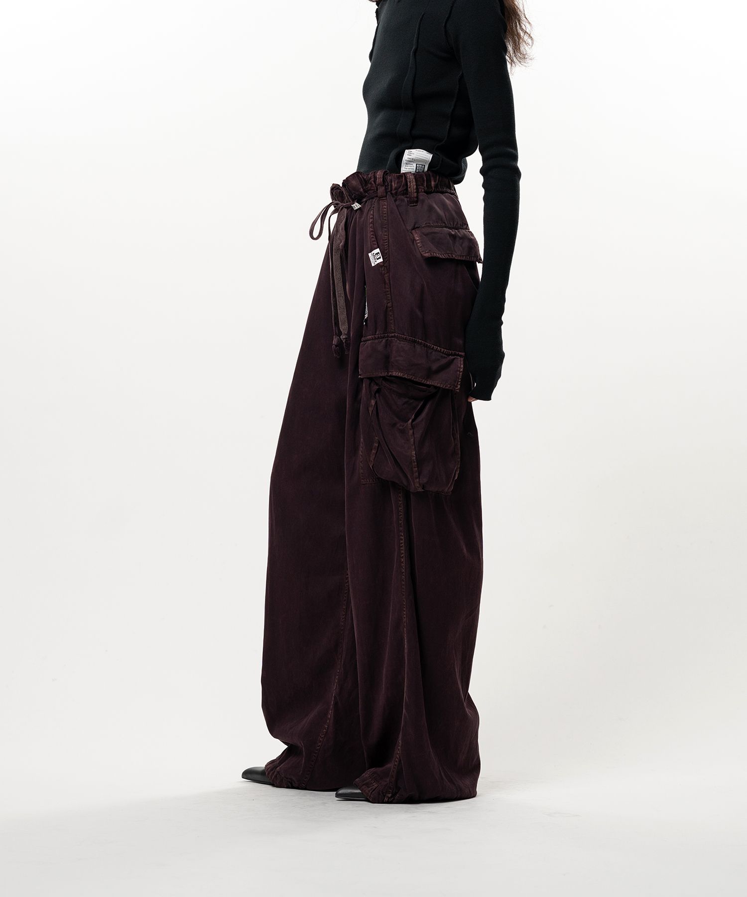 Satin Cargo Pants