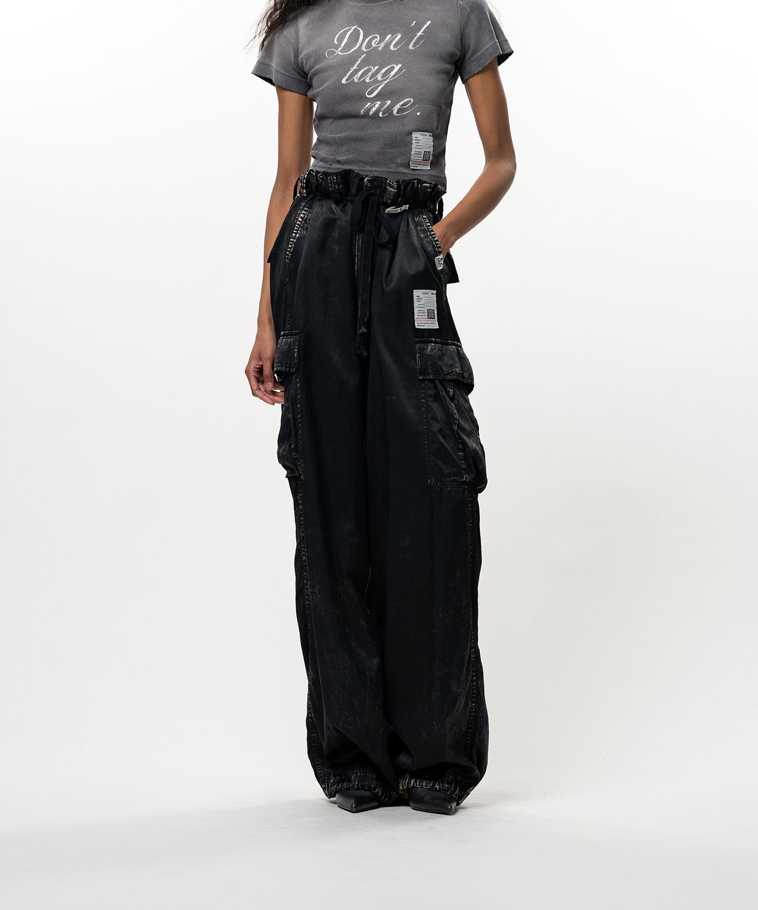 Satin Cargo Pants