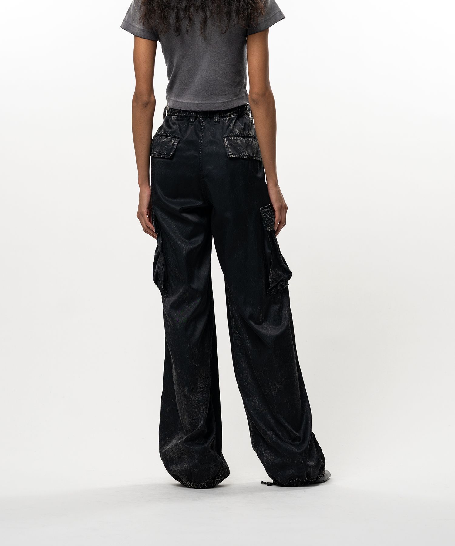 Satin Cargo Pants