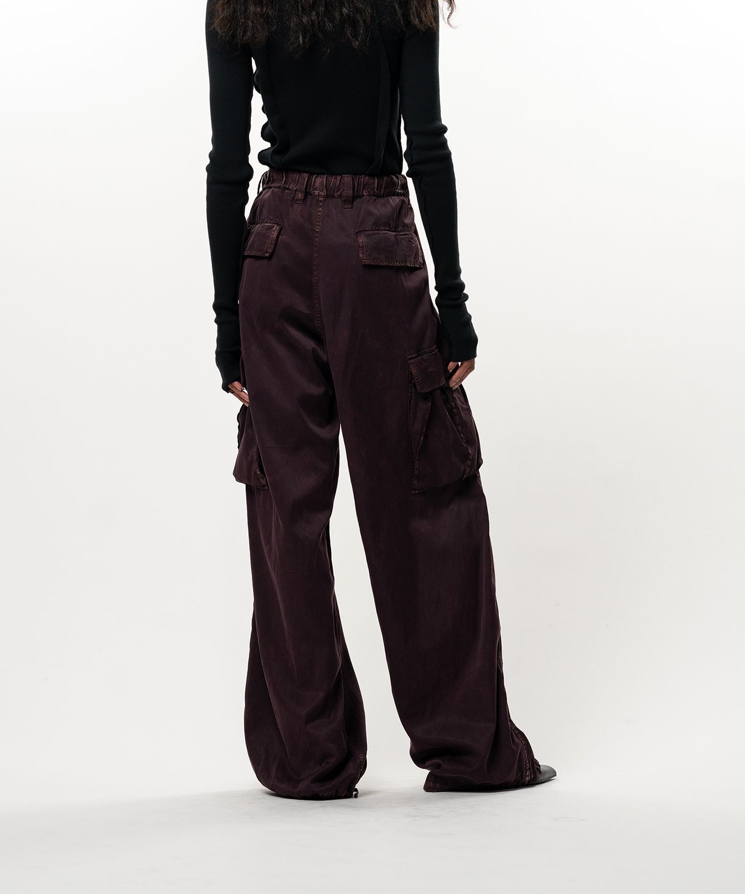 Satin Cargo Pants