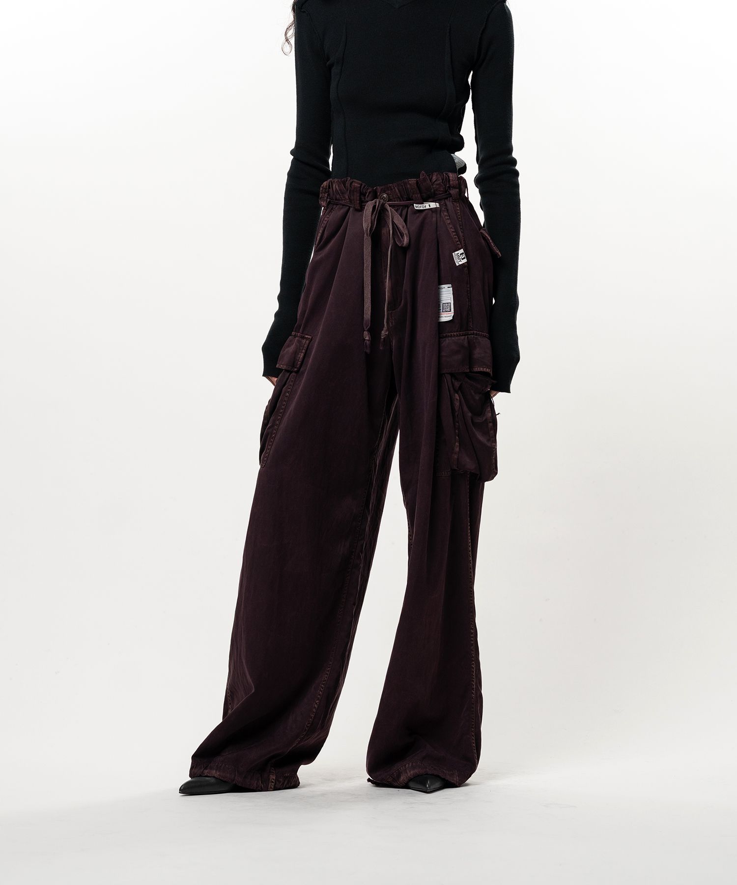 Satin Cargo Pants