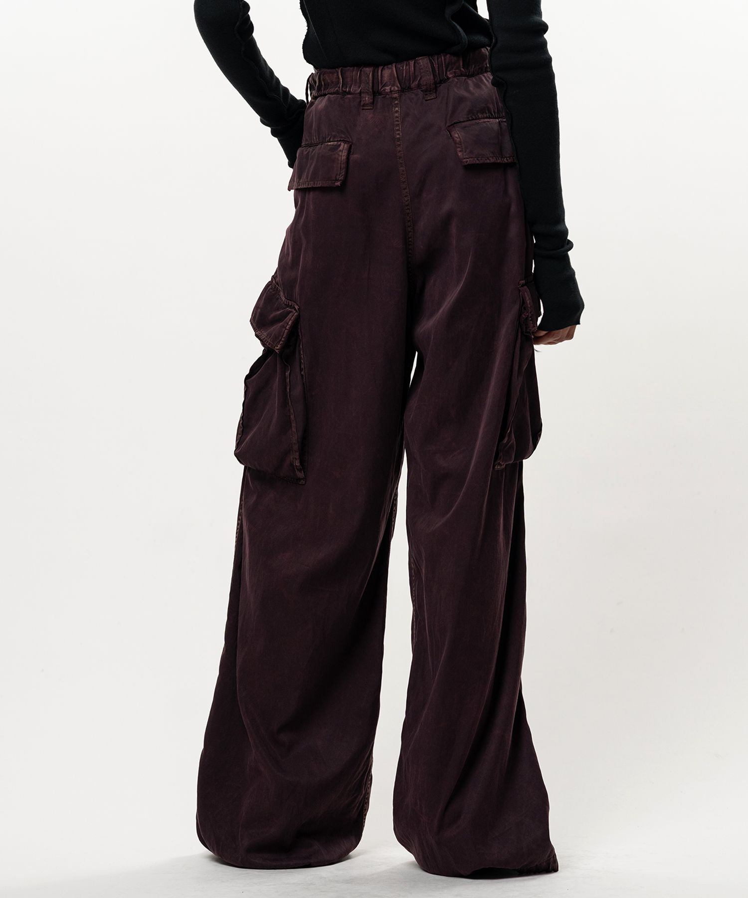 Satin Cargo Pants