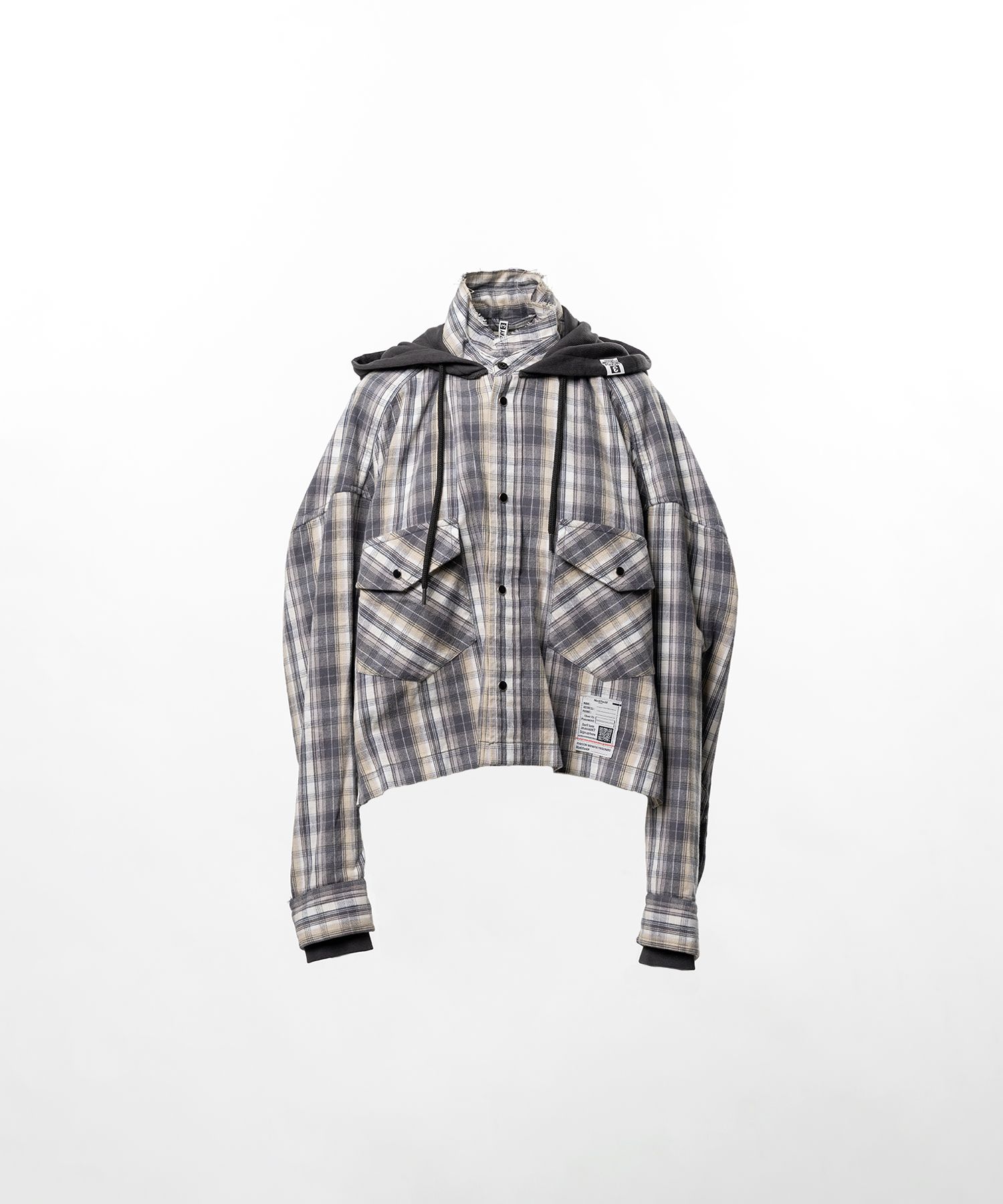 Hoodie Combine Checkered Shirt