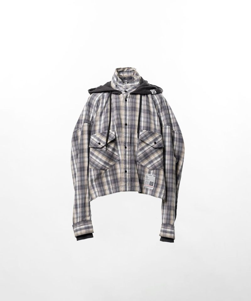 Hoodie Combine Checkered Shirt