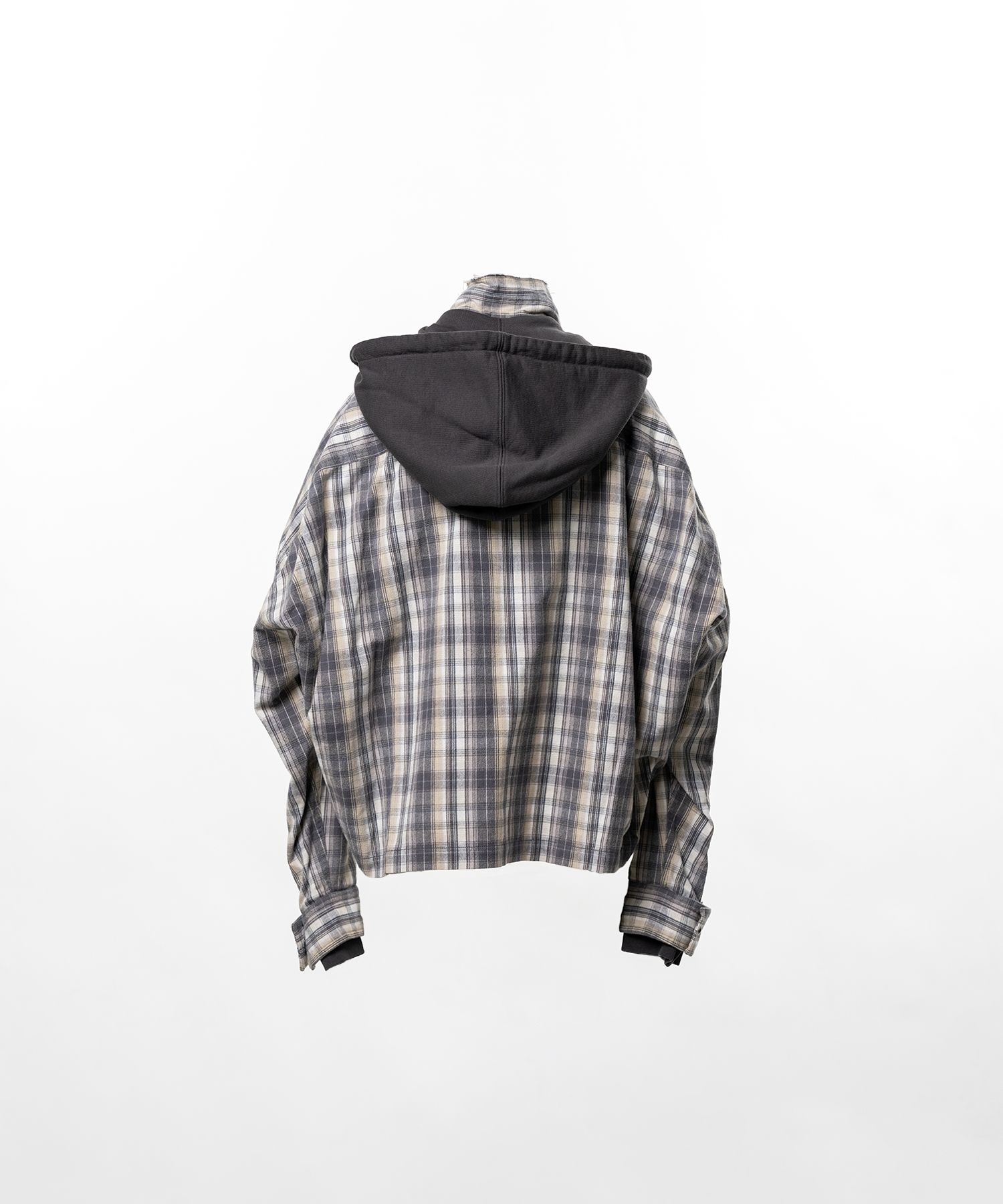 Hoodie Combine Checkered Shirt