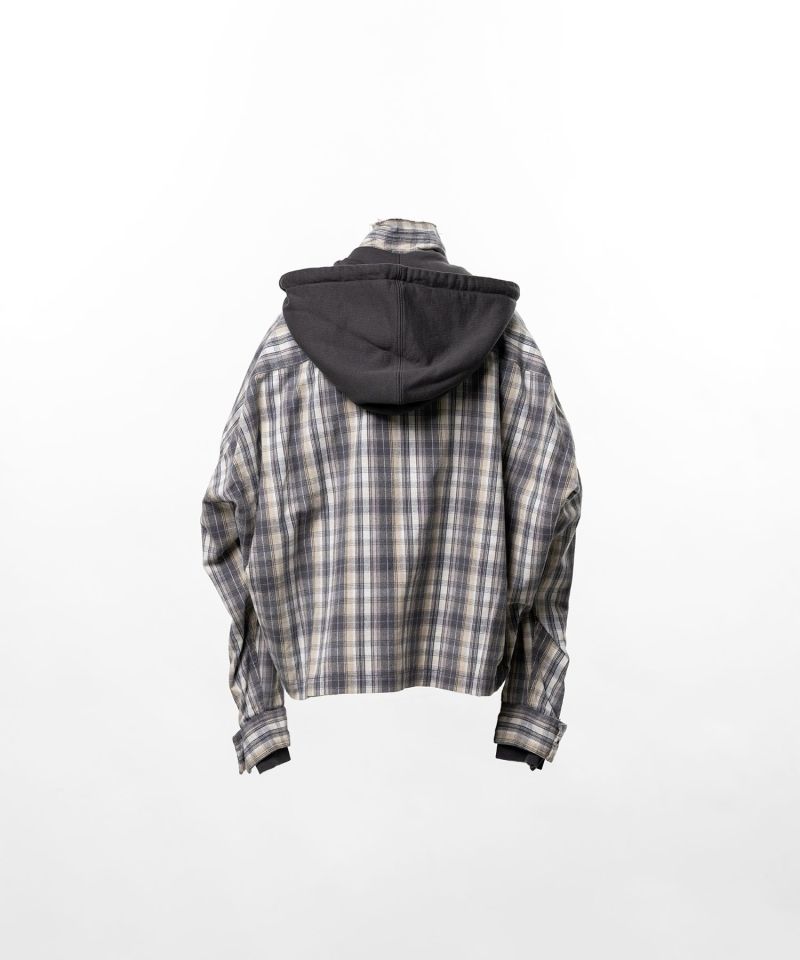Hoodie Combine Checkered Shirt