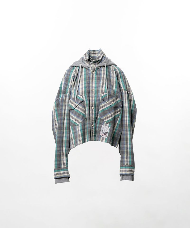 Hoodie Combine Checkered Shirt