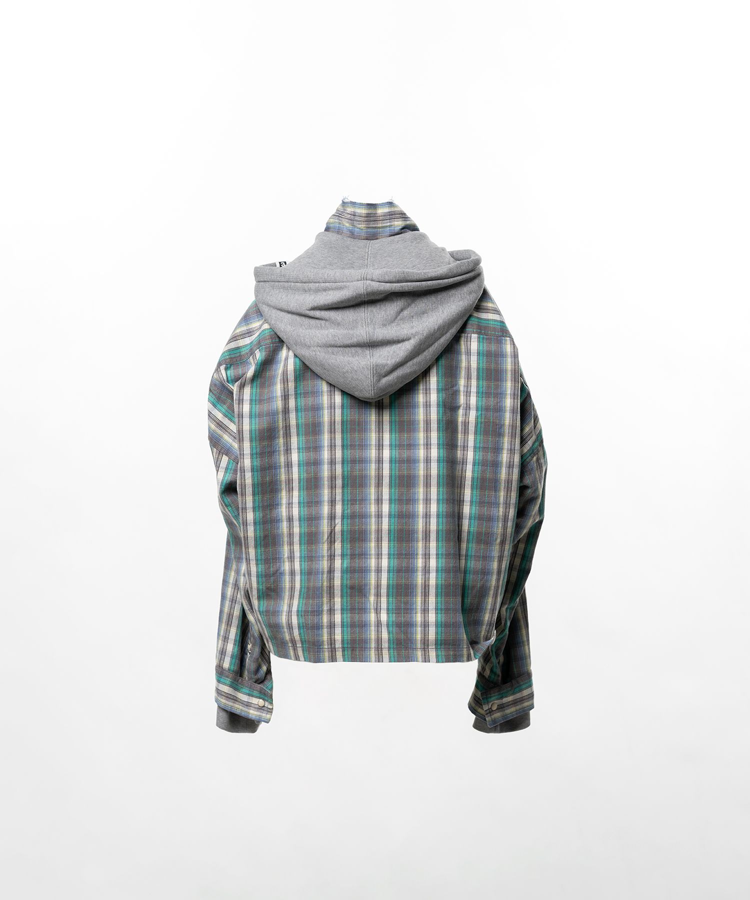Hoodie Combine Checkered Shirt