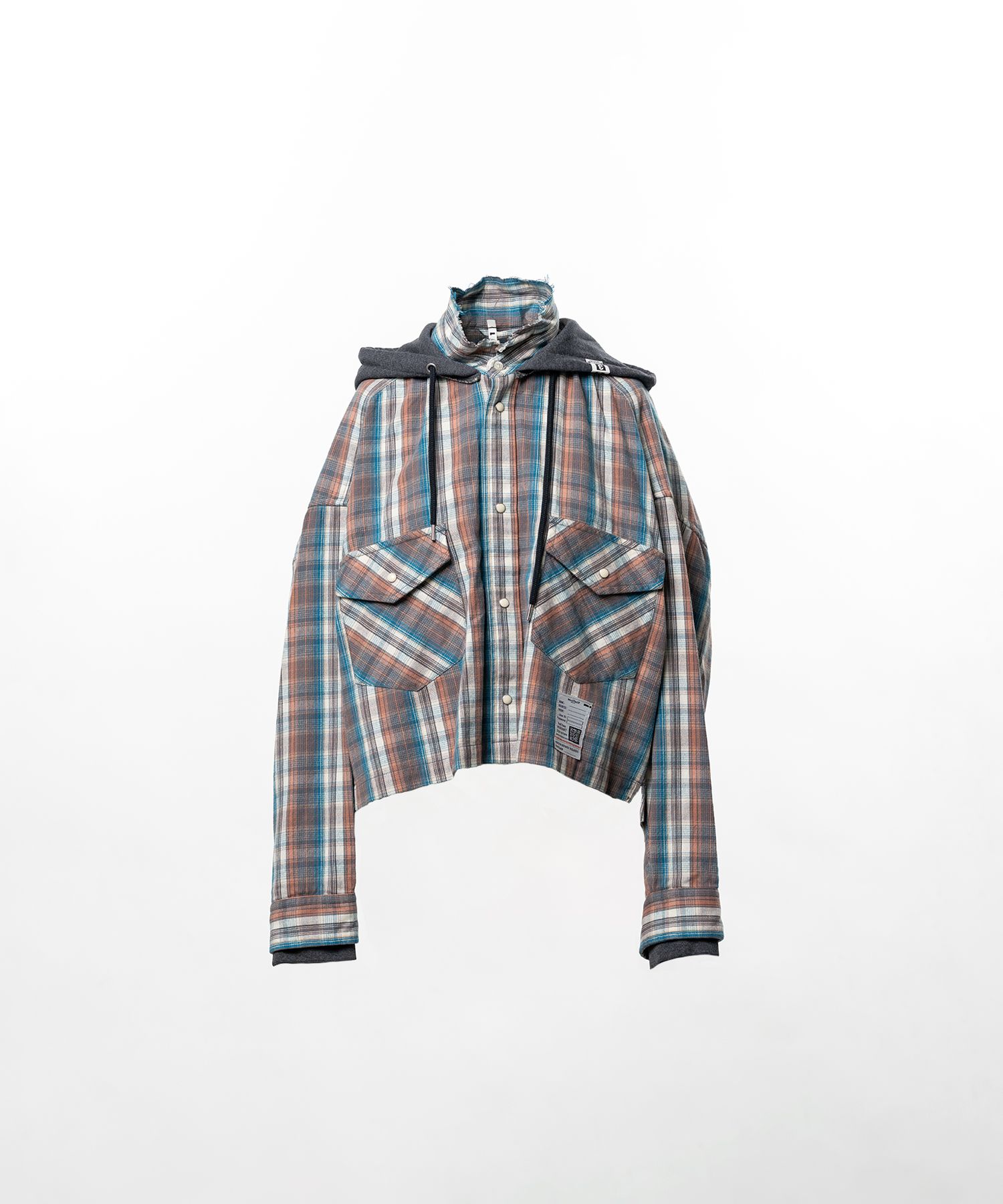 Hoodie Combine Checkered Shirt