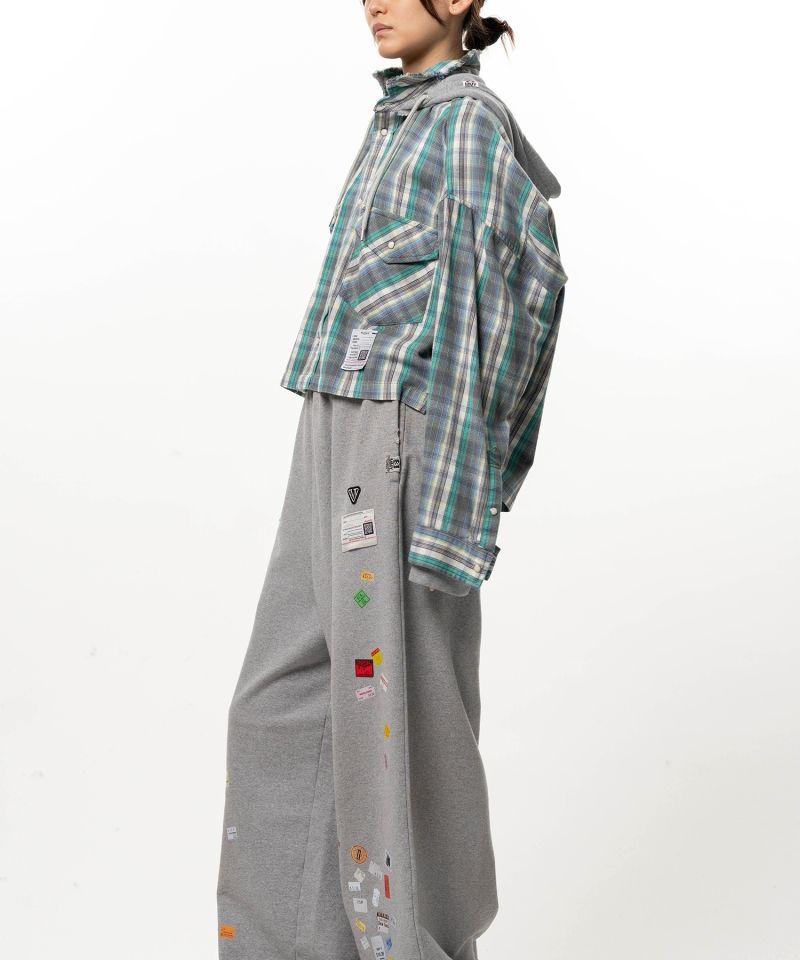 Hoodie Combine Checkered Shirt
