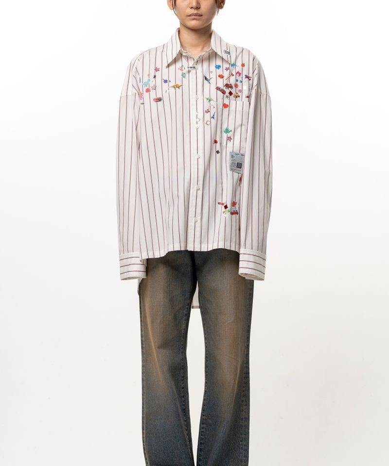 Kids Sticker Printed Stripe Shirt