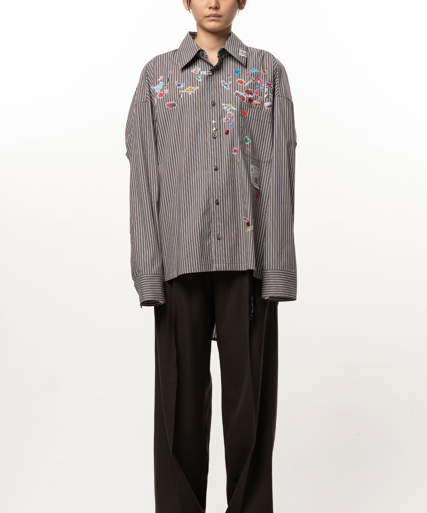 Kids Sticker Printed Stripe Shirt