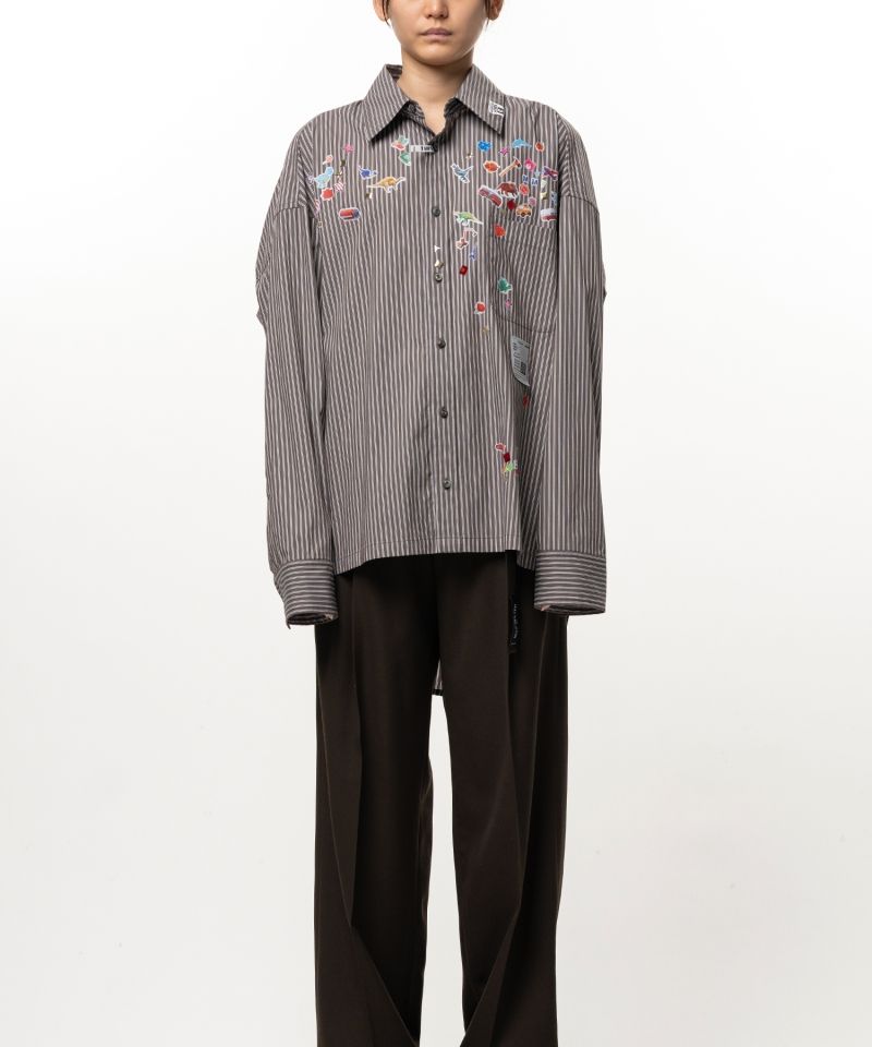 Kids Sticker Printed Stripe Shirt