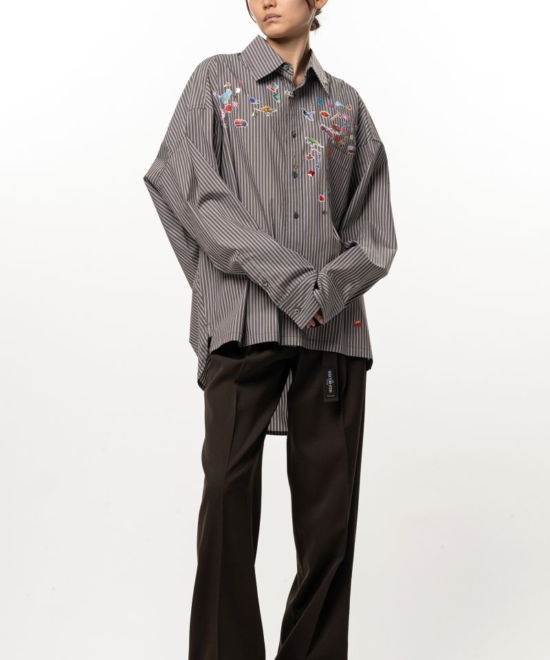 Kids Sticker Printed Stripe Shirt
