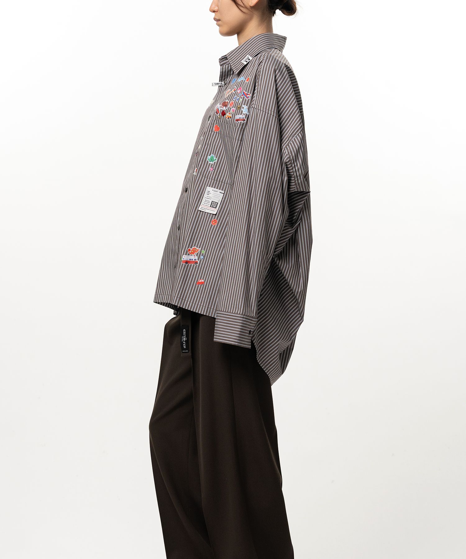 Kids Sticker Printed Stripe Shirt
