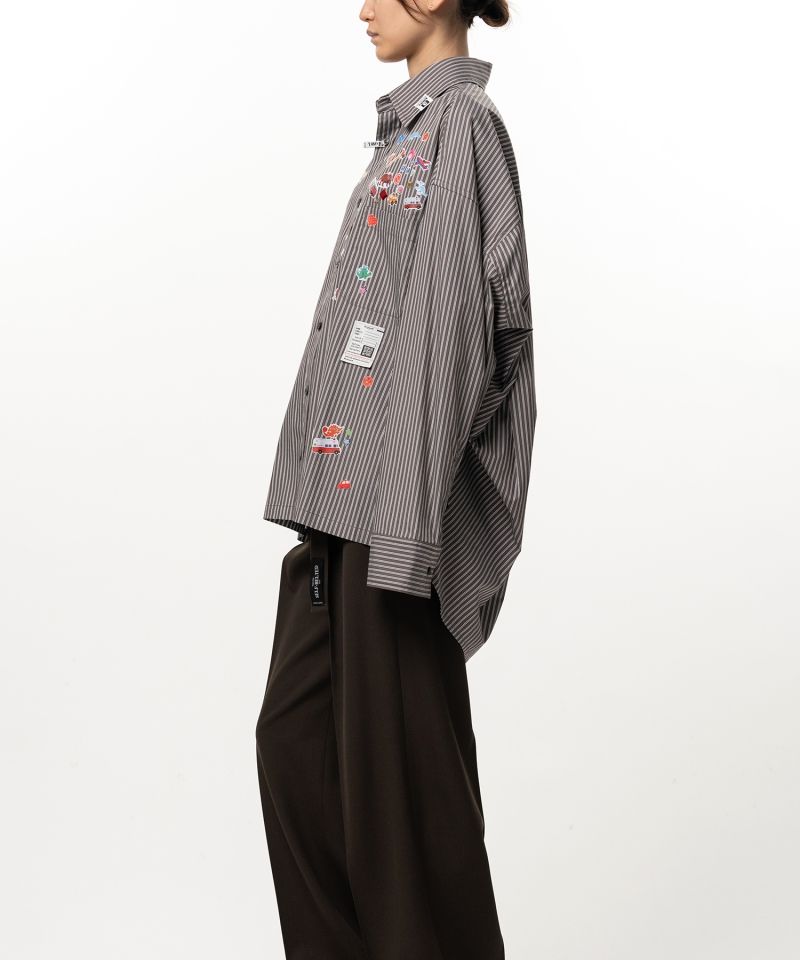 Kids Sticker Printed Stripe Shirt