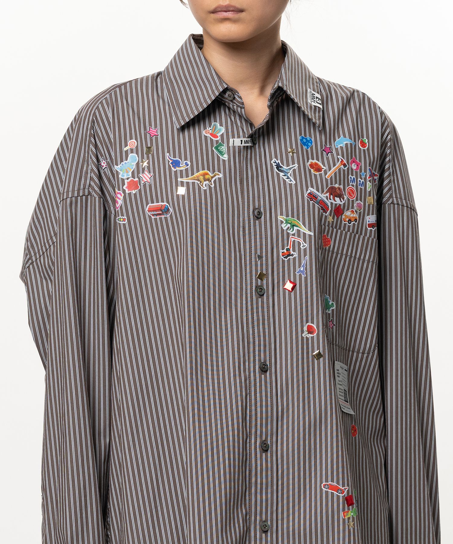 Kids Sticker Printed Stripe Shirt