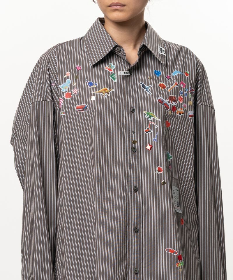 Kids Sticker Printed Stripe Shirt