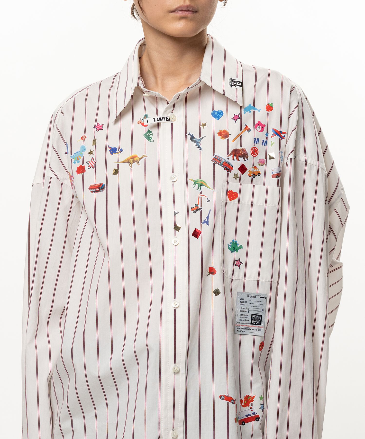 Kids Sticker Printed Stripe Shirt