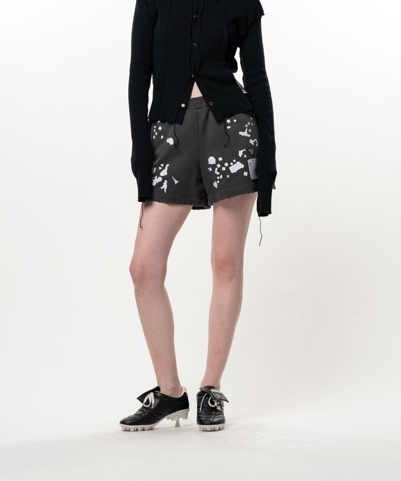 Kids Silhouette Sticker Printed Short Sweat Pants