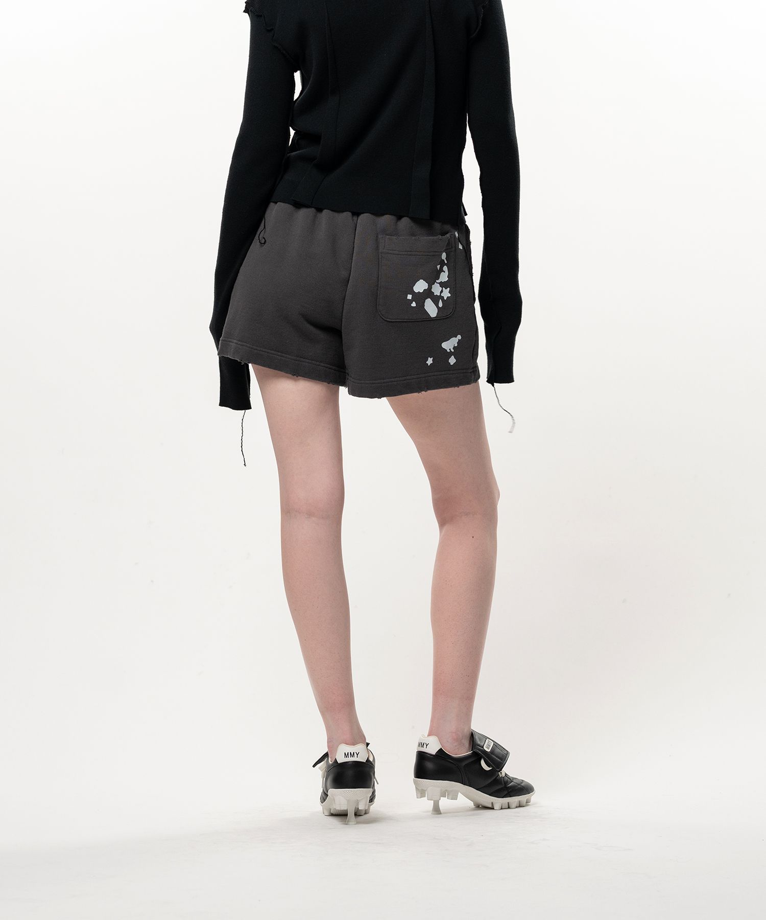 Kids Silhouette Sticker Printed Short Sweat Pants