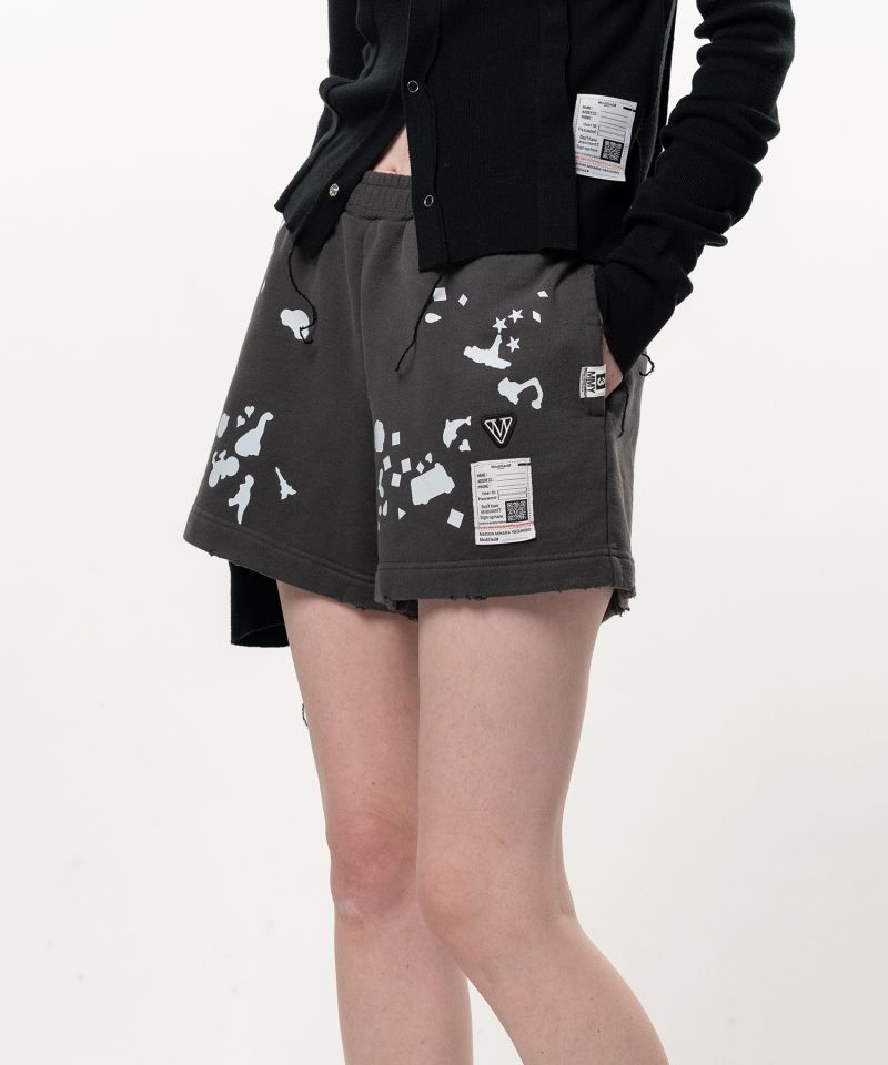 Kids Silhouette Sticker Printed Short Sweat Pants