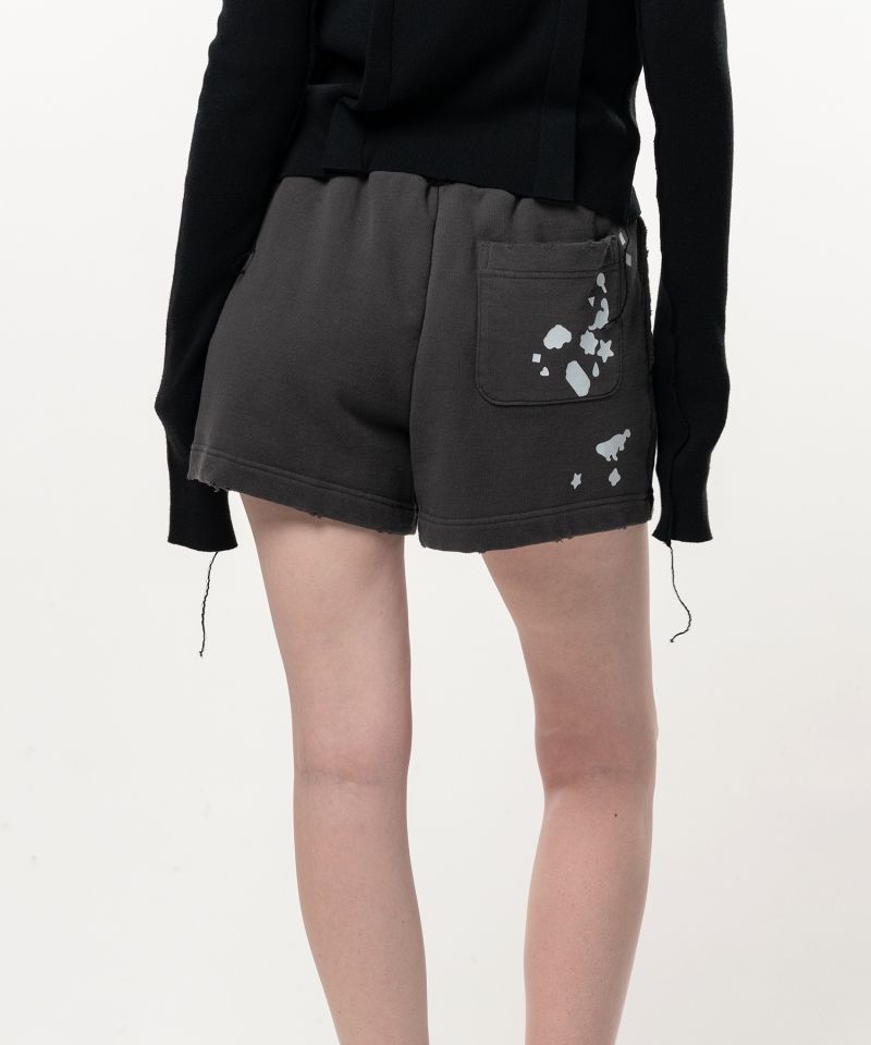 Kids Silhouette Sticker Printed Short Sweat Pants