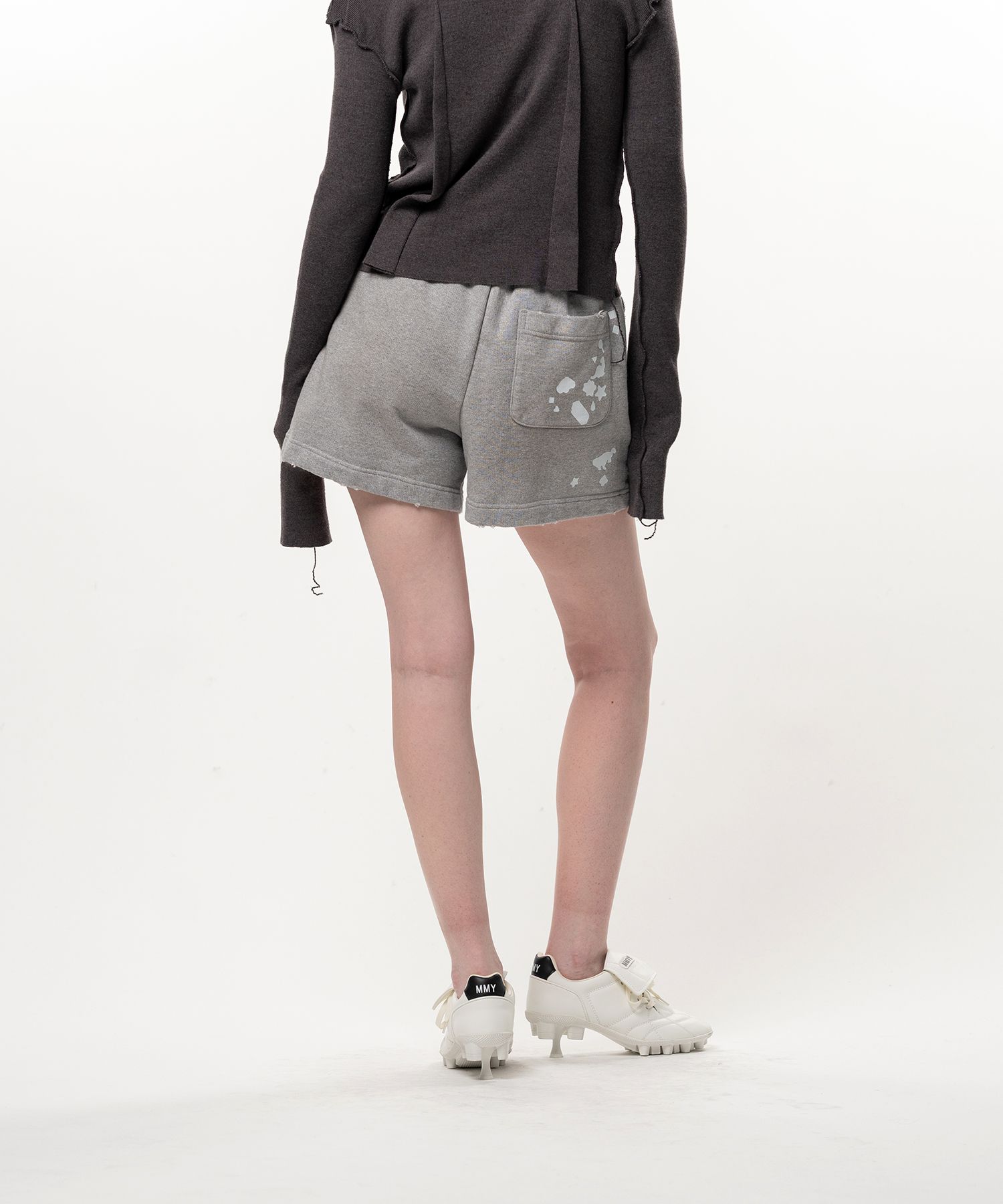 Kids Silhouette Sticker Printed Short Sweat Pants