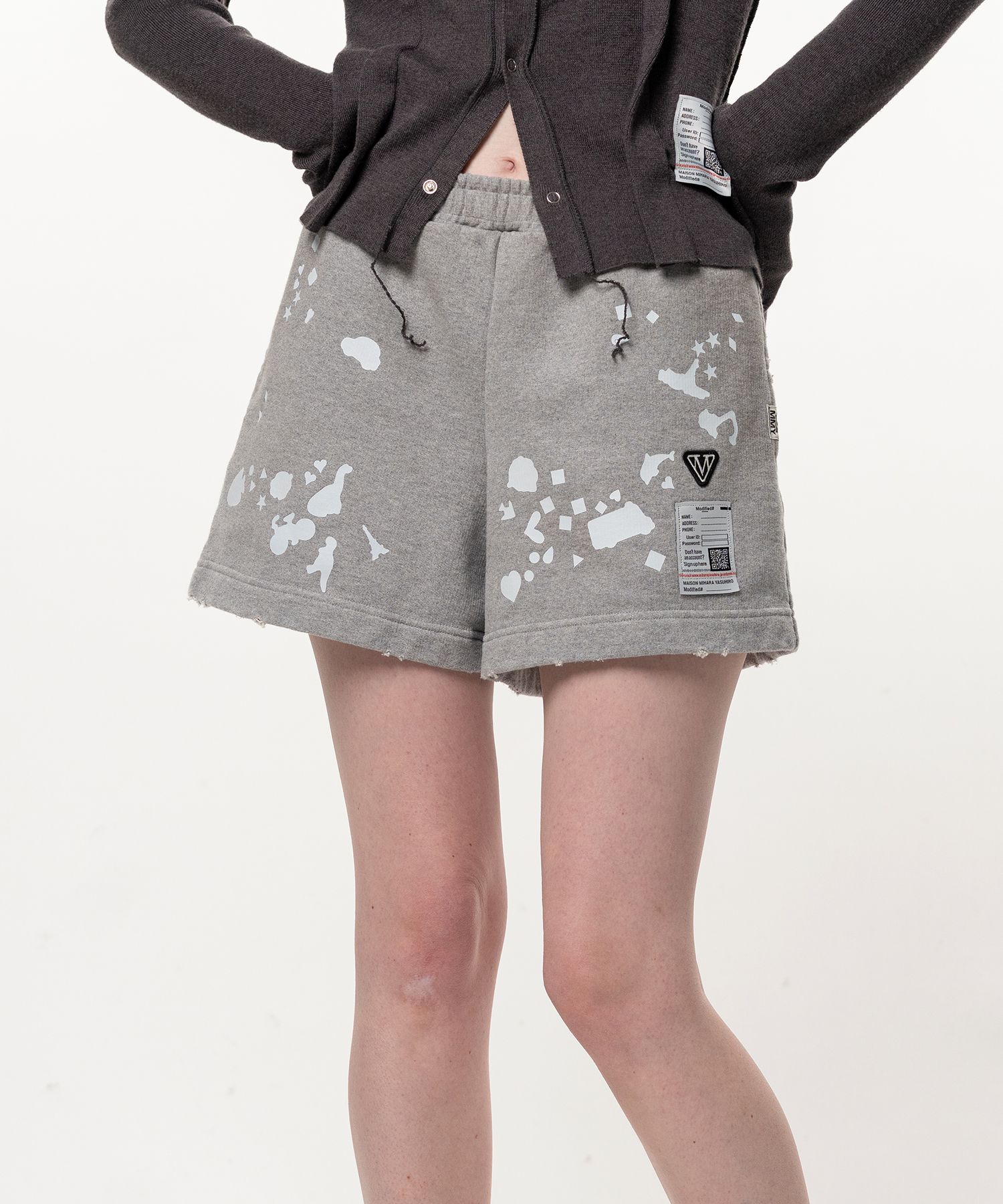 Kids Silhouette Sticker Printed Short Sweat Pants