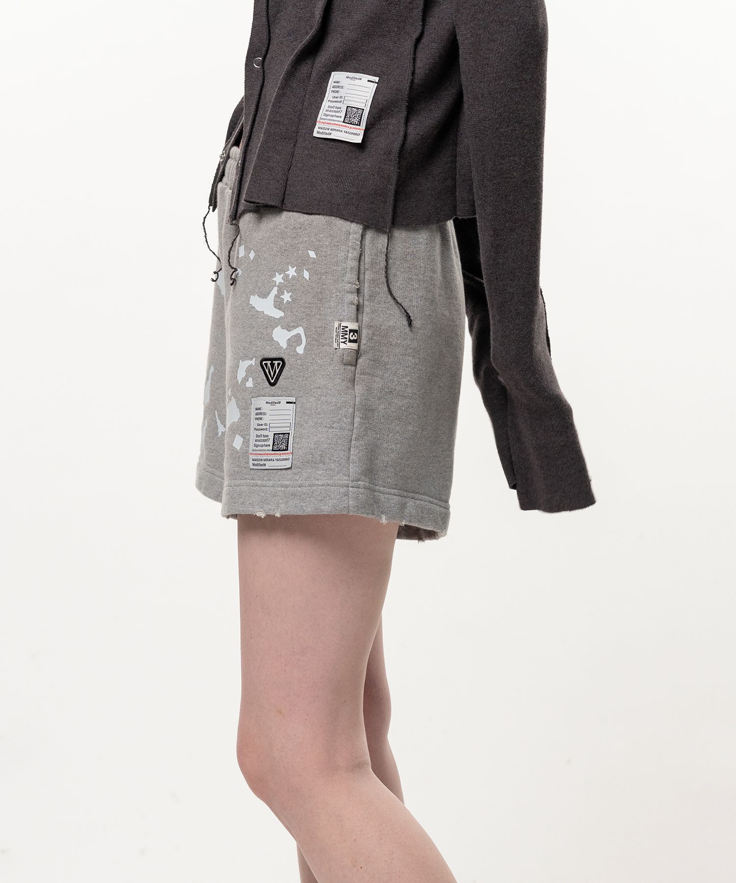 Kids Silhouette Sticker Printed Short Sweat Pants