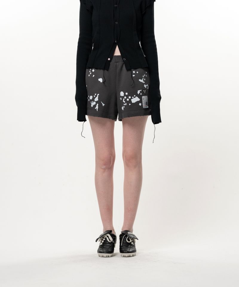 Kids Silhouette Sticker Printed Short Sweat Pants