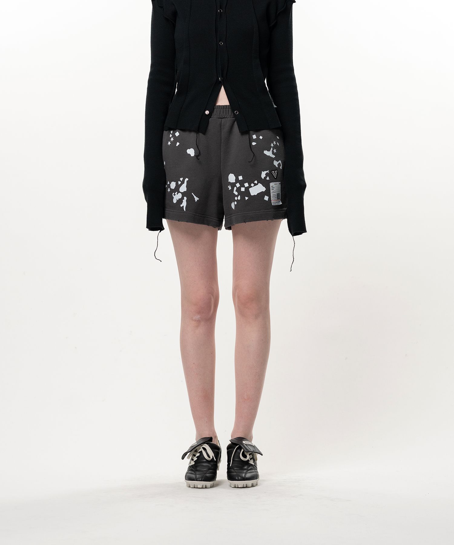 Kids Silhouette Sticker Printed Short Sweat Pants