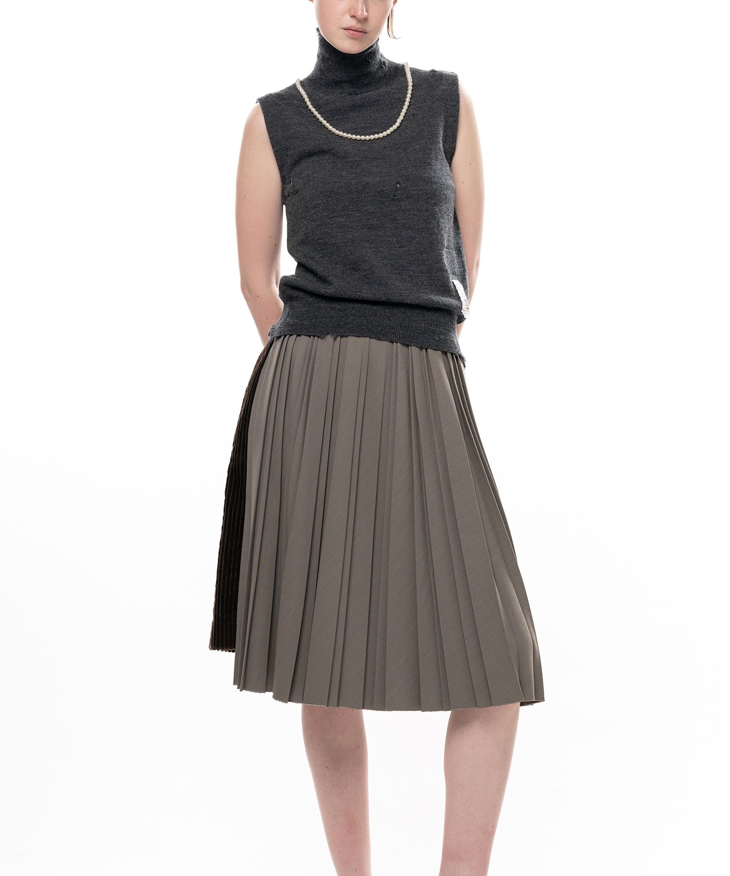 Pearl Distressed Sleeveless Knit Sweater