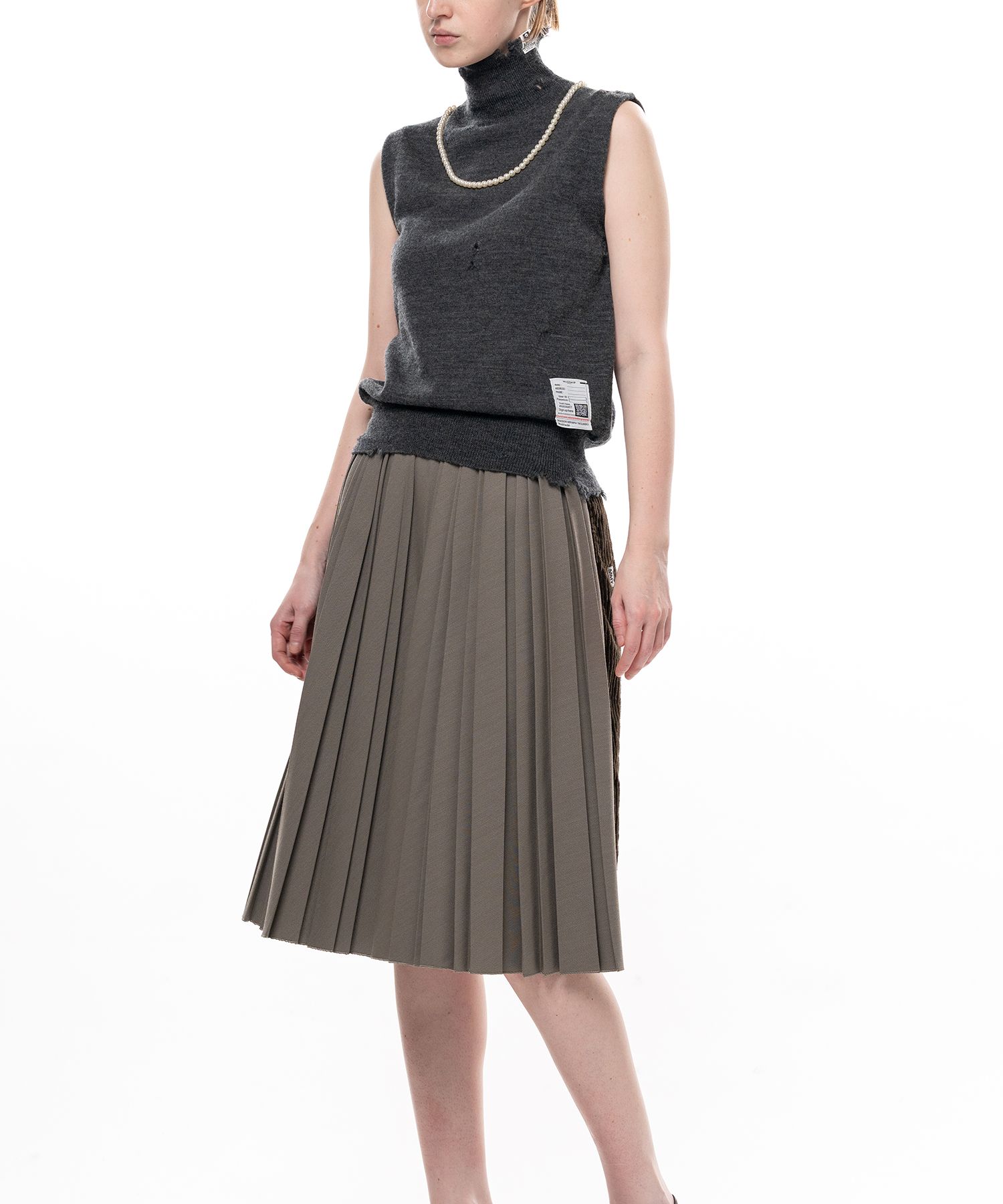 Pearl Distressed Sleeveless Knit Sweater