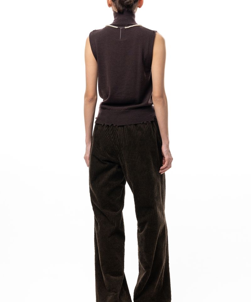 Pearl Distressed Sleeveless Knit Sweater