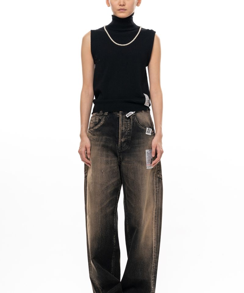 Pearl Distressed Sleeveless Knit Sweater