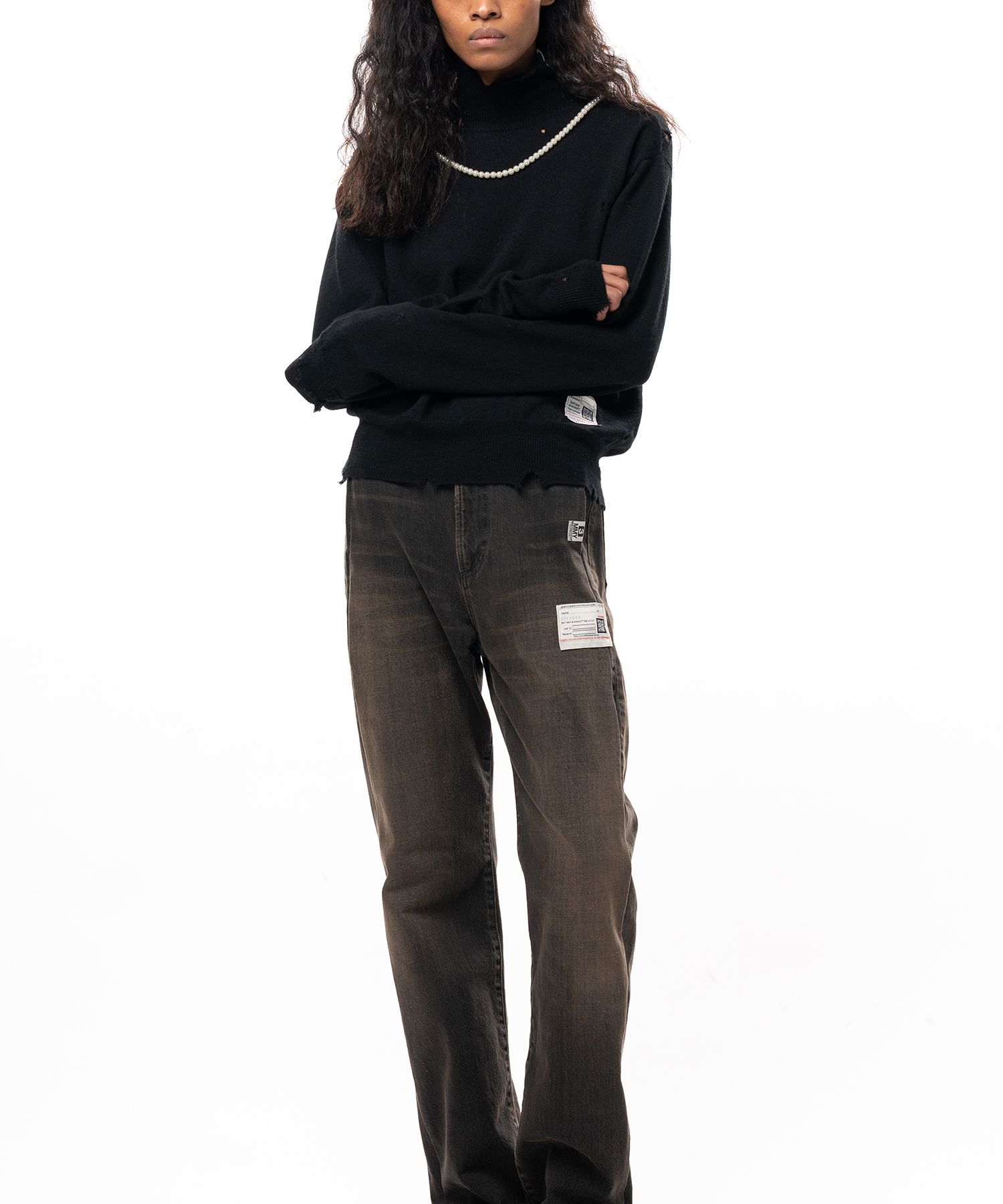 Pearl Distressed Knit Sweater